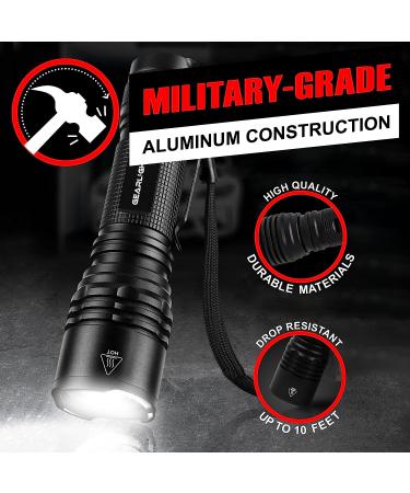 GearLight TAC LED Flashlight Pack - 2 Super Bright Tactical Flashlights for Outdoor & Emergency Use - Buy Online on GoSupps.com
