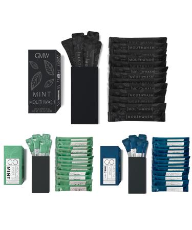 20 Bold Mint 20 Smooth Mint and 20 Matte Black Mouthwash Packets