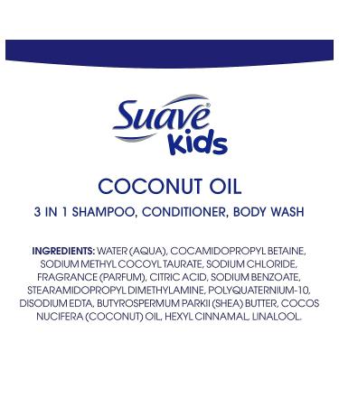 Suave Kids 3 in 1 Shampoo, Conditioner, Body Wash with Coconut Oil - Tear-Free & Moisturizing - 20 oz - Buy Online on GoSupps.com