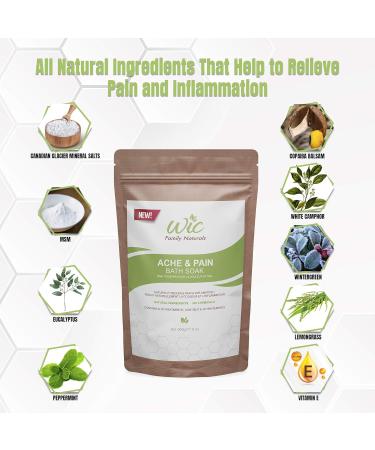 WIC Family Naturals Ache & Pain Bath Salts Bath Salts For Sore Muscles & Joints - High Magnesium Bath Salts For Women & Men w/Essential Oils & MSM - Muscle Pain Relief Bath Salt No Epsom Salt Needed (Ache & Pain) (2 Pack) - Buy Online on GoSupps.com