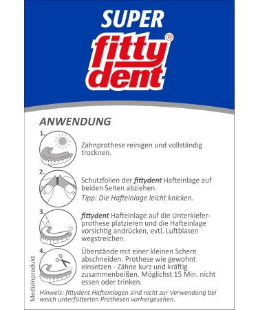 Fittydent Super Permit Desolations - Strong Support for Narrow & Flat Lower Jaw Prostheses | Water-Insouluble No Rinsing or Slipping | 20 Pieces - Buy Online on GoSupps.com