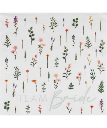 Shop Ginger Ray Team Bride Floral Hen Party Paper Napkins - Pack of 16 - International Shipping Available - Buy Online on GoSupps.com