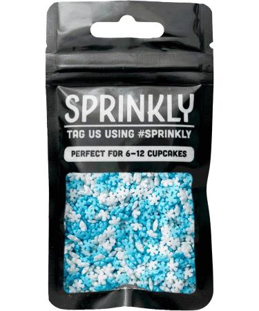 Snowflake Christmas Sprinkles (White Blue or Mixed) 25g (Blue & White Mix) - Buy Online on GoSupps.com