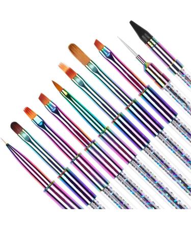RIYAN Dual Ended Nail Art Acrylic UV Gel Extension Builder Flower Painting Pen Brush UV Gel Nail Art Brush Manicure Tool 6 - Buy Online on GoSupps.com