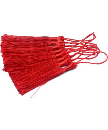 Aokbean 100pcs 5 Handmade Red Silky Floss Craft Bookmark Tassels for DIY Jewelry Making - Graduation Souvenir - Buy Online on GoSupps.com