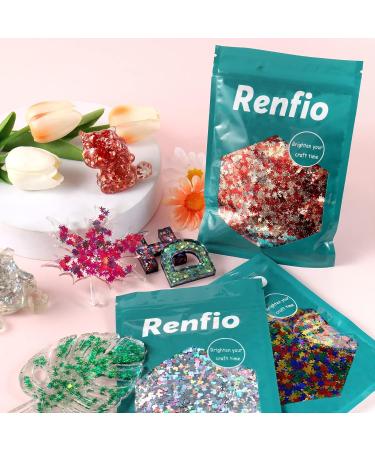 Renfio 50g Holographic Heart Shaped Glitter Confetti Sequins for DIY Art & Decorations - Shiny Laser Silver Chunky 1.75 oz - Buy Online on GoSupps.com