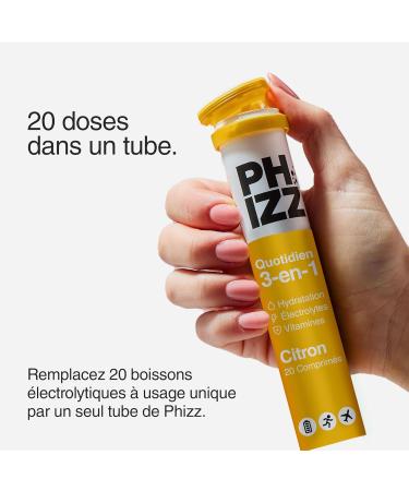 Phizz Electrolytes Multivitamines & Comprim s d'hydratation - 20 comprim s de r hydratation effervescents - 18 vitamines et min raux vitamine C v gane v g tarien et hypocalorique (Citron) Zitrone 20 unit (Lot de 1) - Buy Online on GoSupps.com