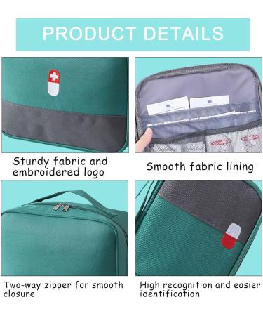 Leonshco Large Capacity Medication Bag - Waterproof Travel Pharmacy & First Aid Storage | Portable Medical Pocket for School Travel Camping & Home (Green) - Buy Online on GoSupps.com