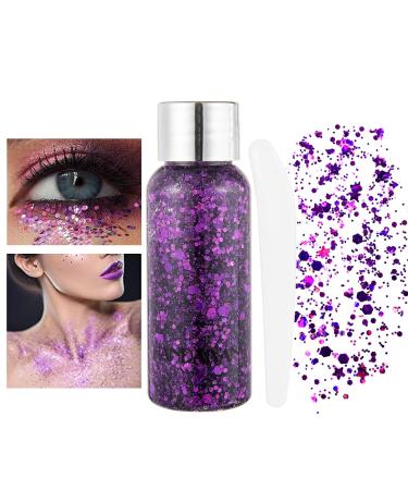Body Glitter Gel Liquid Glitter Festival Glitter Chunky Glitter Long Lasting Sparkling DIY Arts Crafts-Purple - Buy Online on GoSupps.com