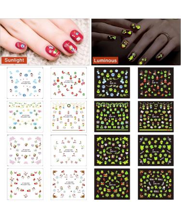 24 Sheet Christmas Nail Stickers - 3D Water Transfer Nail Art with Tweezers for DIY Holiday Nail Designs - Buy Online on GoSupps.com
