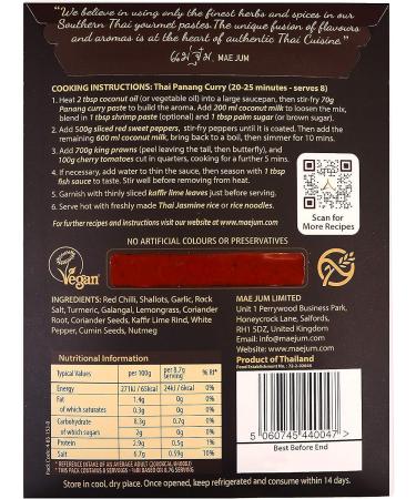 Traditional Thai Panang Curry Paste (1 x 70g) by Mae Jum | Great Taste Award - Buy Online on GoSupps.com