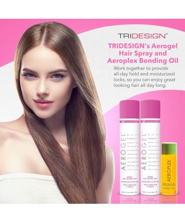 TRI Design Aeroplex Bonding Oil & Aerogel Hair Spray Bundle - Repair & Prevent Breakage for Dry Damaged & Frizzy Hair Finishing Spray - 1 Bonding Oil + 2 Hair Spray 10.5 Ounce (Pack of 2) + Aeroplex - Buy Online on GoSupps.com
