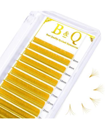 Orange Self-fan eyelashes D-0.07-Mix Easy Fan Lashes for Volume Technology D CURL WIMPernExtensions 0.07 Strength Volume Wempern Mix Colored eyelashes (Orange 8-15 Mix D-0.07) 8-15 Mix Orange D-0.07