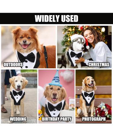 Stylish Dogs Smoking Bandana | Adjustable Pet Bandana for Weddings Birthdays & Christmas | Black & White Dog Headscarves - Buy Online on GoSupps.com