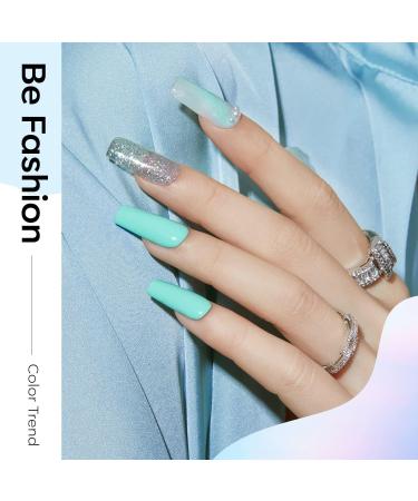 Modelones Gel Nail Polish Mermaid 6 Pcs Blue Silver Glitter Gel Nail Polish Mint Green Shimmer Nail Polish Soak Off Spring Summer Baby Blue Gel Polish LED Nail Art DIY Salon Manicure Gift for Girl - Buy Online on GoSupps.com