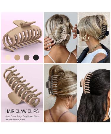 SHALAC Large Claw Clips 10 Pack - 4.4 Inch Nonslip Big Hair Claw Accessories for Thick Hair - Multi Color Hair Clips for Women and Girls - Buy Online on GoSupps.com