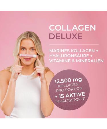 Swedish Collagen Deluxe Shots - 12 500 mg Liquid Collagen with Hyaluronic Acid | Hair Skin & Nails Supplement | 20x25ml - Buy Online on GoSupps.com
