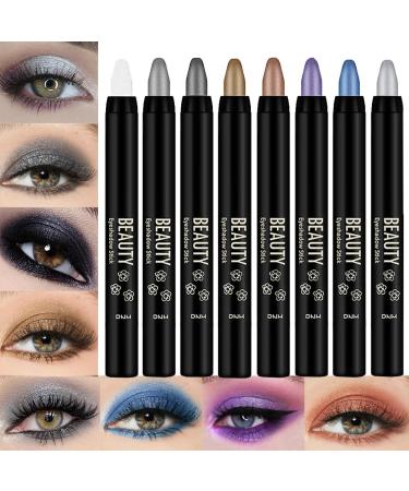 Generisch Set of 8 blendable waterproof cream eyeshadow applicator pens for women