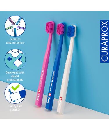 Curaprox CS 5460 Ultra Soft Toothbrush Set - 3-Pack for Adults | Super Soft Bristles for Gentle Cleaning - Buy Online on GoSupps.com