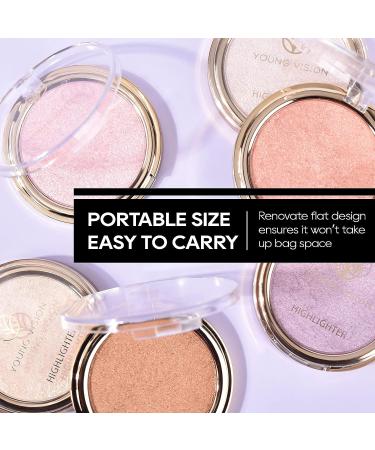 FREEORR Baked Highlighter Powder Palette - Sheer Shimmering Finish (02 Mermaid Pink) - Buy Online on GoSupps.com