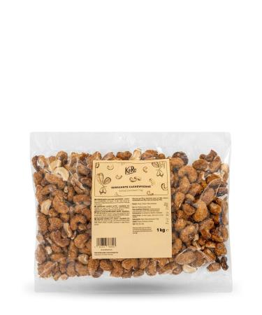 KoRo - Roasted Cashews Coated with Salted Caramel 1 kg - Tender whole cashews - Delicate salted caramel flavor - Convenient and value-for-money packaging