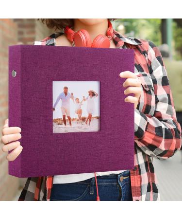 Miaikoe 6x4 Photo Album - Large Capacity Linen Album Book for Family Wedding - 600 Pockets (Purple) - Buy Online on GoSupps.com
