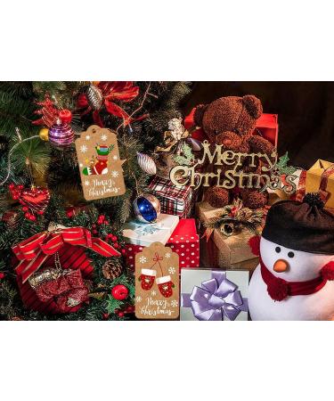 Aruiteng Christmas Gift Tags 50Pcs 10 Styles Brown Kraft Paper Gift Tags Small Xmas Present Labels Hanging Tags for DIY Christmas Wrapping Paper and Present Craft Decoration AruitengTR057 - Buy Online on GoSupps.com