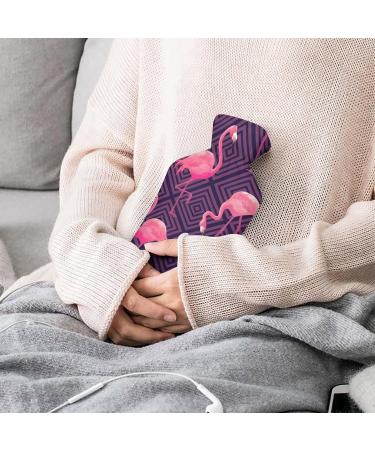 Hot Water Bottle with Lid - Pink Flamingo Rubber Hot Water Bag for Pain Relief Cramps Foot Warmer & Therapy - Buy Online on GoSupps.com