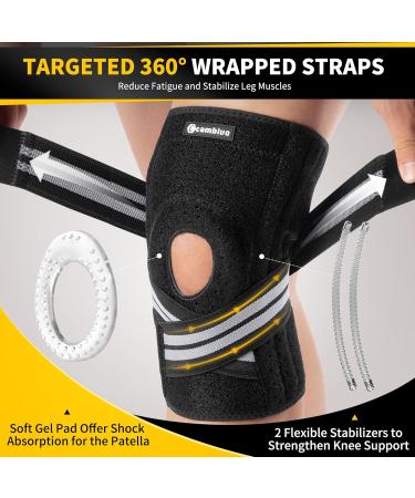 Buy CAMBIVO Knee Brace for Pain Relief | Adjustable Compression Support for Men & Women | Side Stabilizers for Gym & Running - Buy Online on GoSupps.com