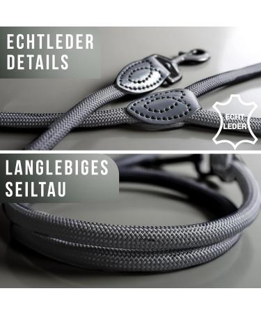 Premium 1.7m Training Leash for Medium to Large Dogs | Durable Braided Rope Leash in Anthracite - Ideal for Online Orders - Buy Online on GoSupps.com