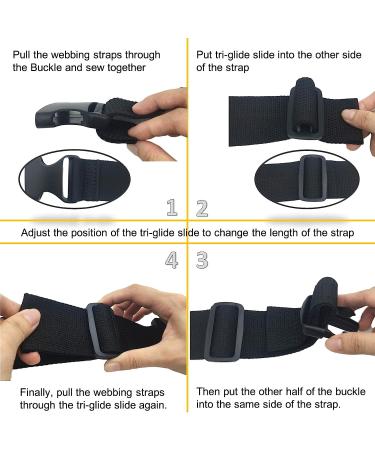 EesTeck 2 Set 1.5 Inch Flat Dual Adjustable Plastic Quick Side Release Plastic Buckles and Tri-glide Slides for Luggage Straps Pet Collar Backpack Repairing (Black  Fit For 1.5/38mm Webbing Straps) 1.5"-2 Pack - Buy Online on GoSupps.com