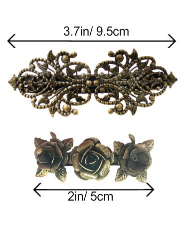 Buy 2 Piece Retro Vintage Metal French Hairpins - Bronze Rose Accessories (1 Pack) | International Shipping Available - Buy Online on GoSupps.com