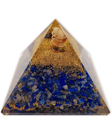 Lamare Orgonite Pyramid with Lapis Lazuli - Energetic Balance & Protection | Elegance Purity Wisdom & Divine Power - 76mm - Buy Online on GoSupps.com