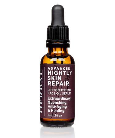 Ora's Amazing Herbal Advanced Nightly Repair Tamanu Oil Blend with Pomegranate Rosehip Carrot Seed Essential Oil Vegan Face Serum Retinol Free Anti-aging Face Oil Plastic Free 1 oz Advanced Nightly Repair Earthy Tam