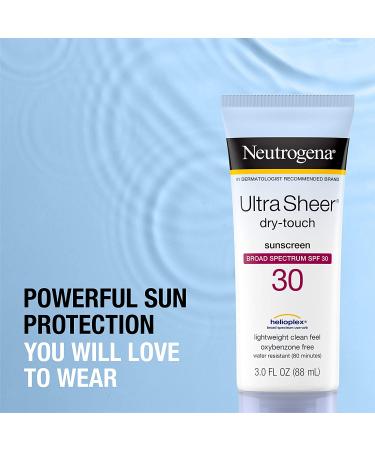 Neutrogena Ultra Sheer Dry-Touch Sunscreen SPF 30 - Oxybenzone-Free, Water-Resistant, Non-Greasy, Travel Size (3 Pack) - Buy Online on GoSupps.com