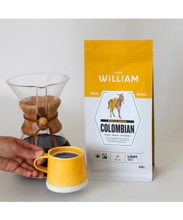 COLOMBIAN Whole Bean Organic Coffee | Light-Medium Roast | | Specialty Grade Espresso Machines Grinder | Sustainably Roasted in Canada |Caf William | Colombien Biologique en grains 650 g resealable bag (pack of 2) COLOMBIAN 650 g (Pack of 2) - Buy Online on GoSupps.com
