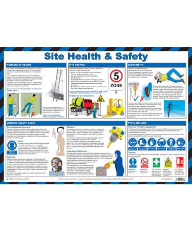 Safety First Aid Laminated Site Health and Safety Poster Site Health & Safety 59 x 42 cm