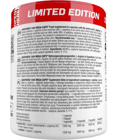 Olimp ArgiPower 1500 Mega Caps - Limited Edition 200 Capsules | High Dose L-Arginine for Optimal Performance - Buy Online on GoSupps.com