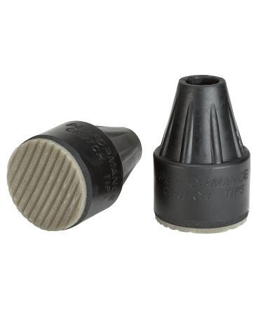 Thomas Fetterman Performance Crutch & Cane Rain Tip 2-3/8 Inch Base Diameter Black with Gray Tread Pair - Fits Crutches 7/8 to 1 Inch Crutch Shafts