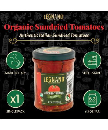 Legnano Organic Sun Dried Tomatoes | Authentic Italian USDA Organic & Non-GMO | Made in Italy | 6.3 oz Jar - Buy Online on GoSupps.com