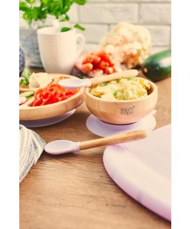 ShipShape Bamboo Baby Weaning Set | Suction Plates & Bowls | Includes 2 Spoons, Silicone Bib & Free eBook | Toddler Feeding Set with Bamboo Plates in Digital Lavender - Buy Online on GoSupps.com