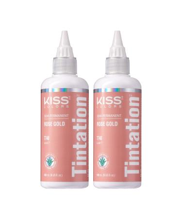 Kiss Tintation Semi-Permanent Hair Color 5 Ounce Rose Gold (2 Pack)