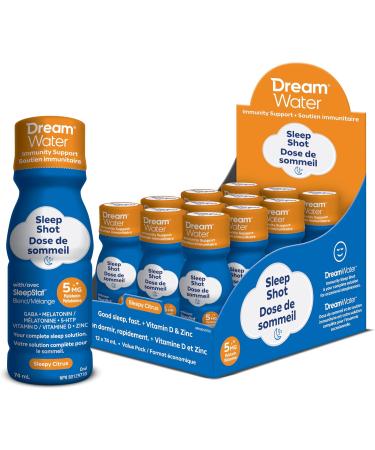 Dream Water Immunity Support Sleep Aid Drink Supplement - Sleepy Citrus - 12 Pack 2.5 oz Each - Buy Online on GoSupps.com