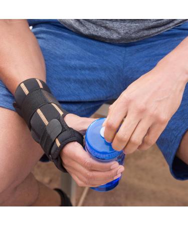Copper Fit Fingerless Wrist Wrap with Ice Pack/Heat Therapy - Black (Adjustable) | Unisex Adult Rapid Relief - Buy Online on GoSupps.com