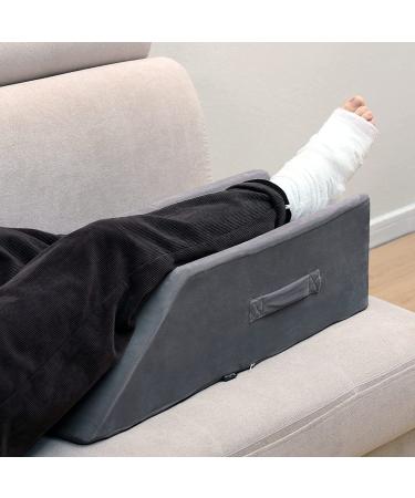 TANYOO Velvet Leg Pillow for Surgery Recovery | Leg Elevation & Pain Relief | Washable Cover | Medium Size (25.5x9.4x7.5) Dark Grey - Buy Online on GoSupps.com