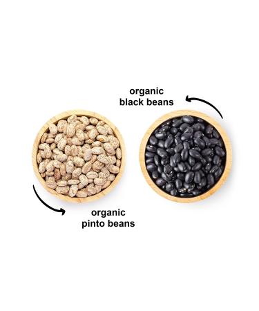 Organic Dry Beans Bundle - 5 LB Black Beans & 5 LB Pinto Beans | Non-GMO, Raw, Vegan, Kosher | Sproutable, Bulk Pack | High in Fiber & Protein | Ideal for Soups, Burritos, Tacos - Buy Online on GoSupps.com