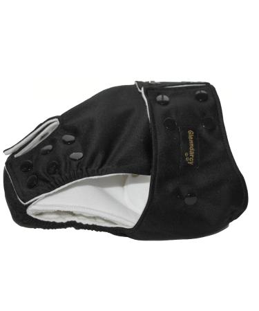 Glenndarcy Adjustable Waterproof Dog Diaper for Urinary Incontinence with 2 Washable Inserts Medium Black