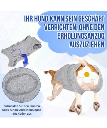 Slowton Dog Recovery Suit - Soft Breathable Anti-Wound Licking Zipper Suit for Male Dogs After Surgery - Comfortable E-Neck Band Gray - Buy Online on GoSupps.com