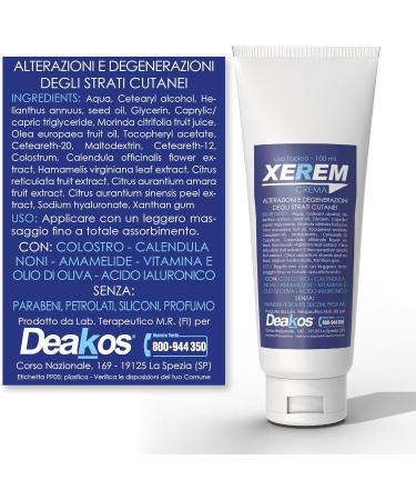  DEAKOS Xerem Liquid Emulsion Tube 100 ml - with Colostrum Hyaluronic Acid Vitamin E Calendula Olive Oil - Psoriasis - Dermatitis - Skin Healing - Buy Online on GoSupps.com