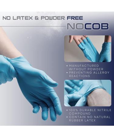 NOCOB Nitrile Gloves Disposable Gloves No Latex Rubber or Powder 100pcs or 1000pcs Blue Gloves for Aestheticians Cleaning Large 1000 - Buy Online on GoSupps.com